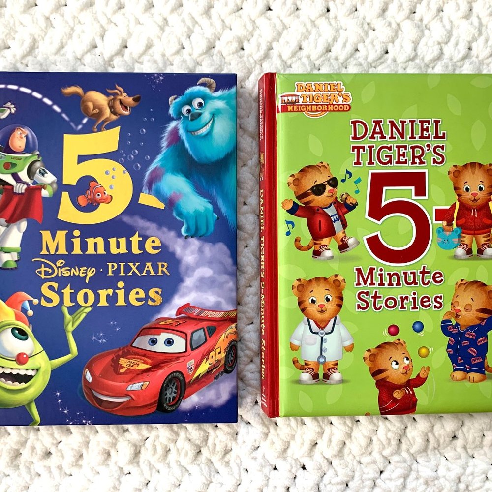 Disney Pixar & Daniel Tiger 5-Minute Stories (2 Hardcover Books)